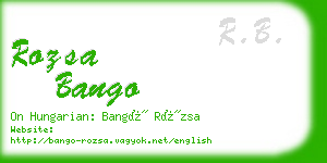 rozsa bango business card