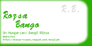 rozsa bango business card